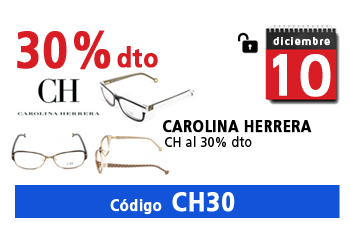 30% descuento en Gafas Carolina Herrera con códio CH30