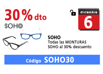 30% descuento en Gafas Soho con código SOHO30