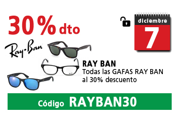 30% de descuento en Gafas Ray Ban con código RAYBAN30
