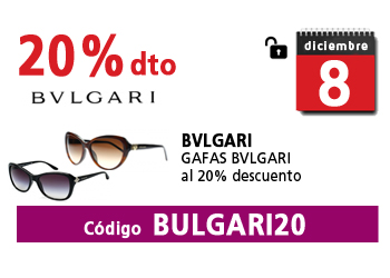 20% descuento en Gafas de Sol Bvlgari con código BULGARI20